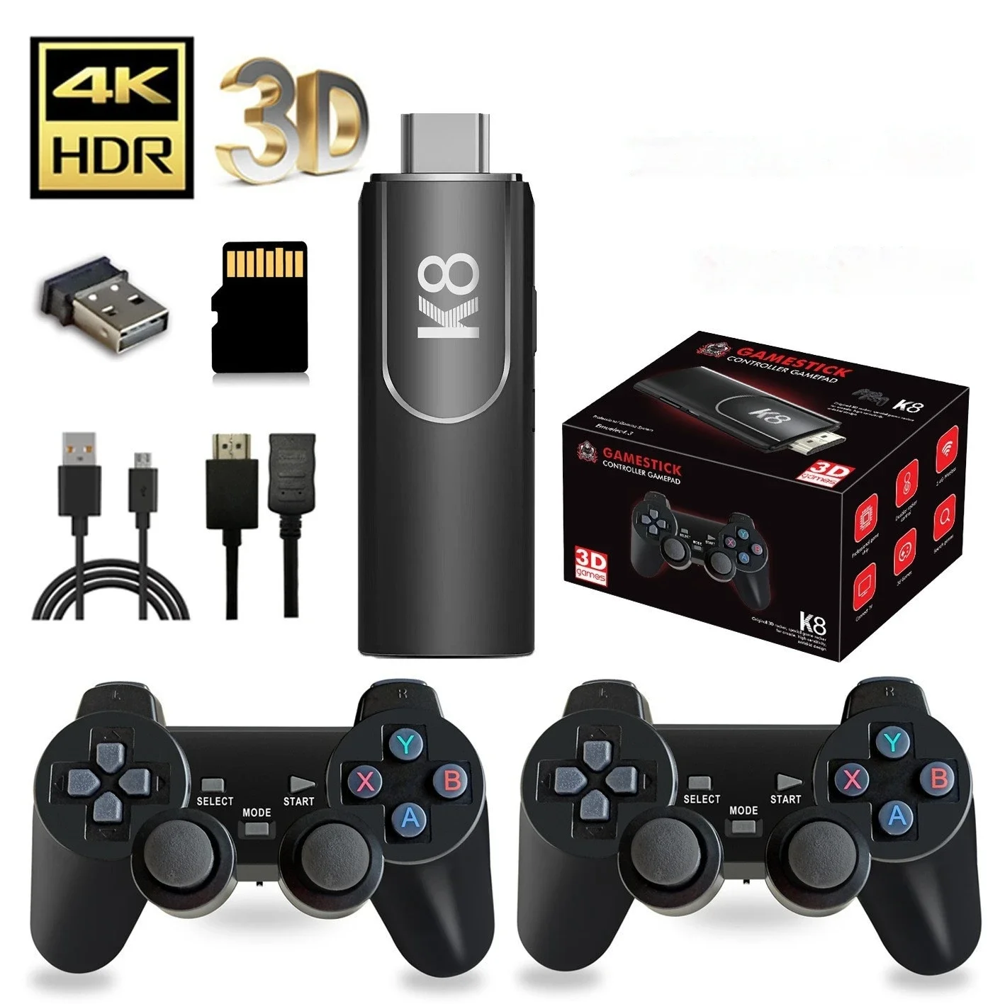 K8 Retro Console Game 4K HD Retro Video Game Console 64G 15000+ Games Dual Wireless 2.4G Controller Family Gaming
K8 Retro Console Game 4K HD Retro Video Game Console 64G 15000+ Games Dual Wireless 2.4G Controller Family Gaming