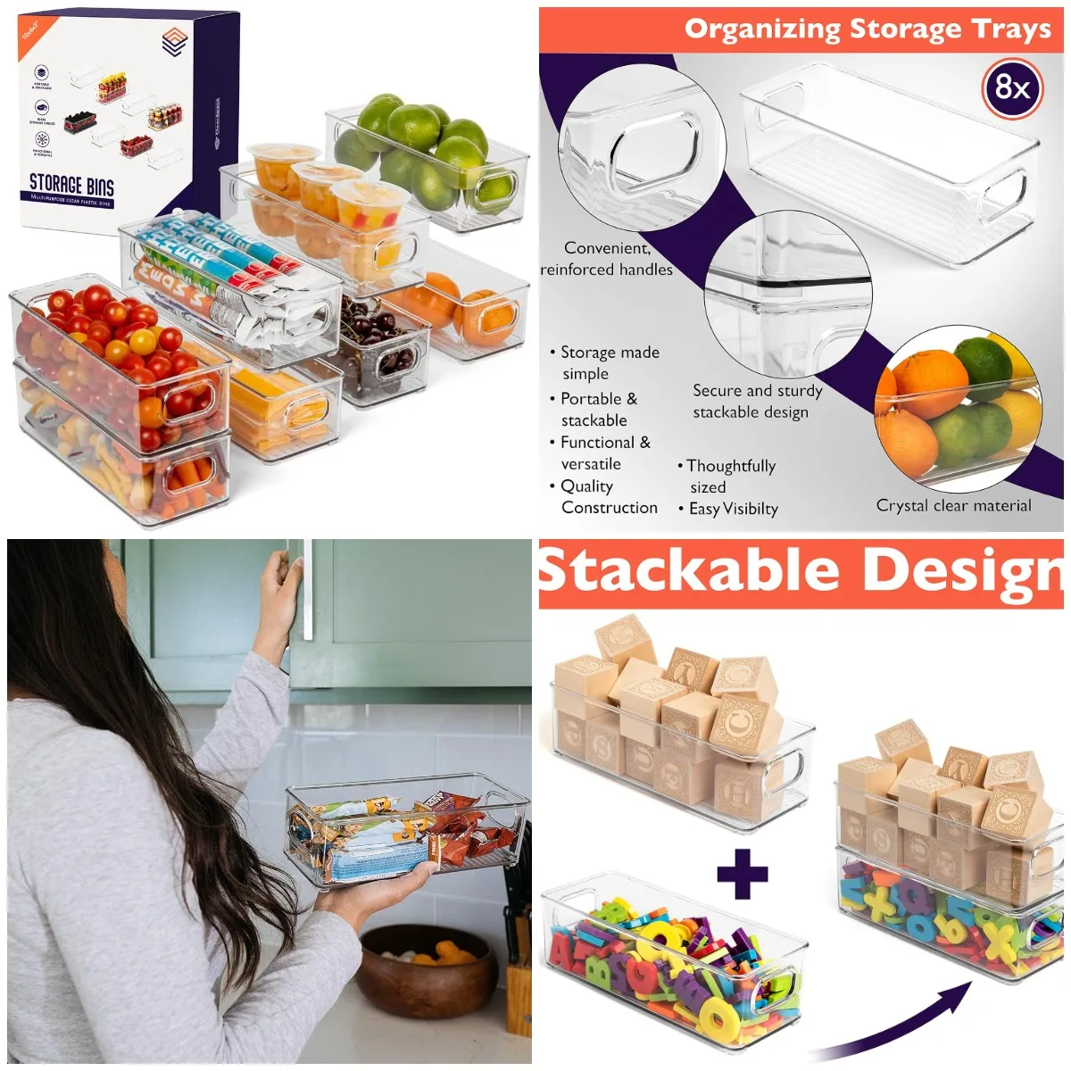 Plastic Pantry Organizers – 8-Pack Food Storage Bins for Kitchen & Fridge Organization
Plastic Pantry Organizers – 8-Pack Food Storage Bins for Kitchen & Fridge Organization