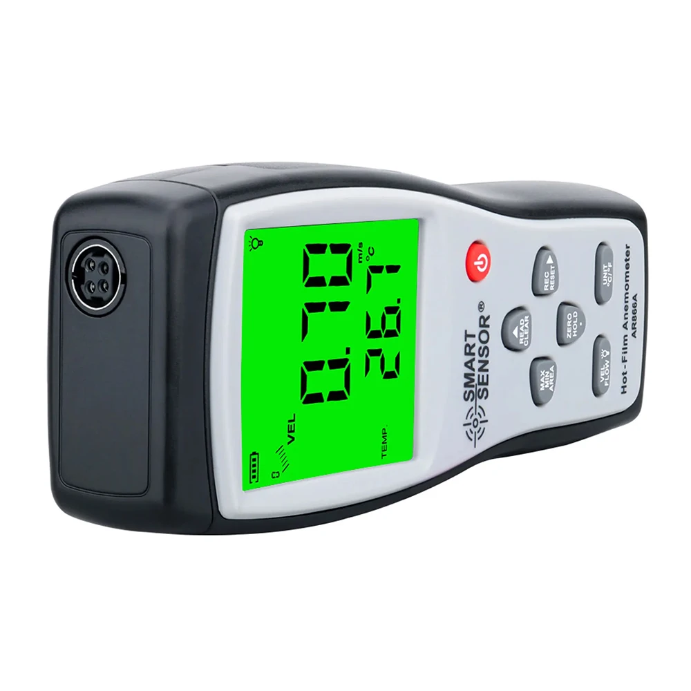 Smart Sensor AR866A Hot-film Anemometer Portable Wind Speed Meter Air Flow Velocity Meter 0-40m/s
Smart Sensor AR866A Hot-film Anemometer Portable Wind Speed Meter Air Flow Velocity Meter 0-40m/s