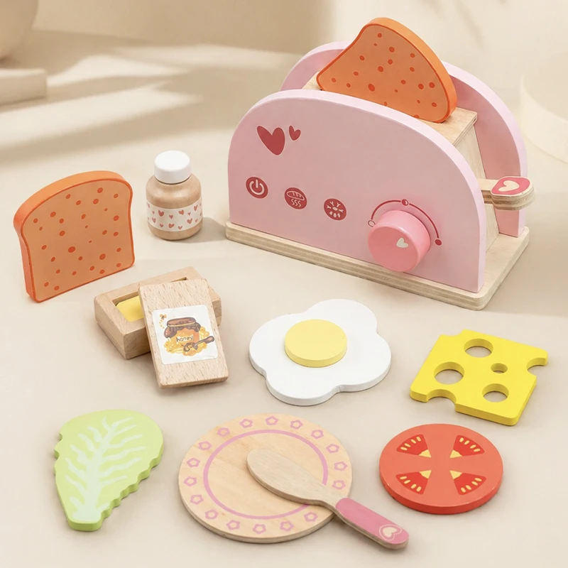 Wooden Toaster Toy Set Pretend Play Bread Machine Kit for Kids Montessori Educational Breakfast Kitchen Toys for Toddlers Girls
Wooden Toaster Toy Set Pretend Play Bread Machine Kit for Kids Montessori Educational Breakfast Kitchen Toys for Toddlers Girls