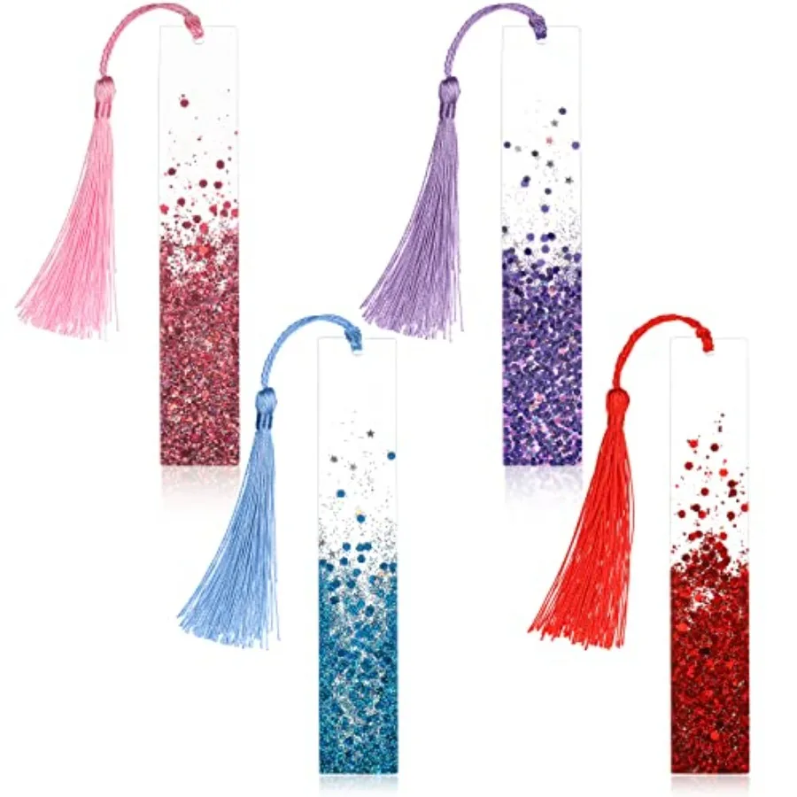 4 Pieces Glittering Dried Flowers Resin Bookmarks Handmade Transparent Page Marker with Tassel for Adults Students School, Offi
4 Pieces Glittering Dried Flowers Resin Bookmarks Handmade Transparent Page Marker with Tassel for Adults Students School, Offi