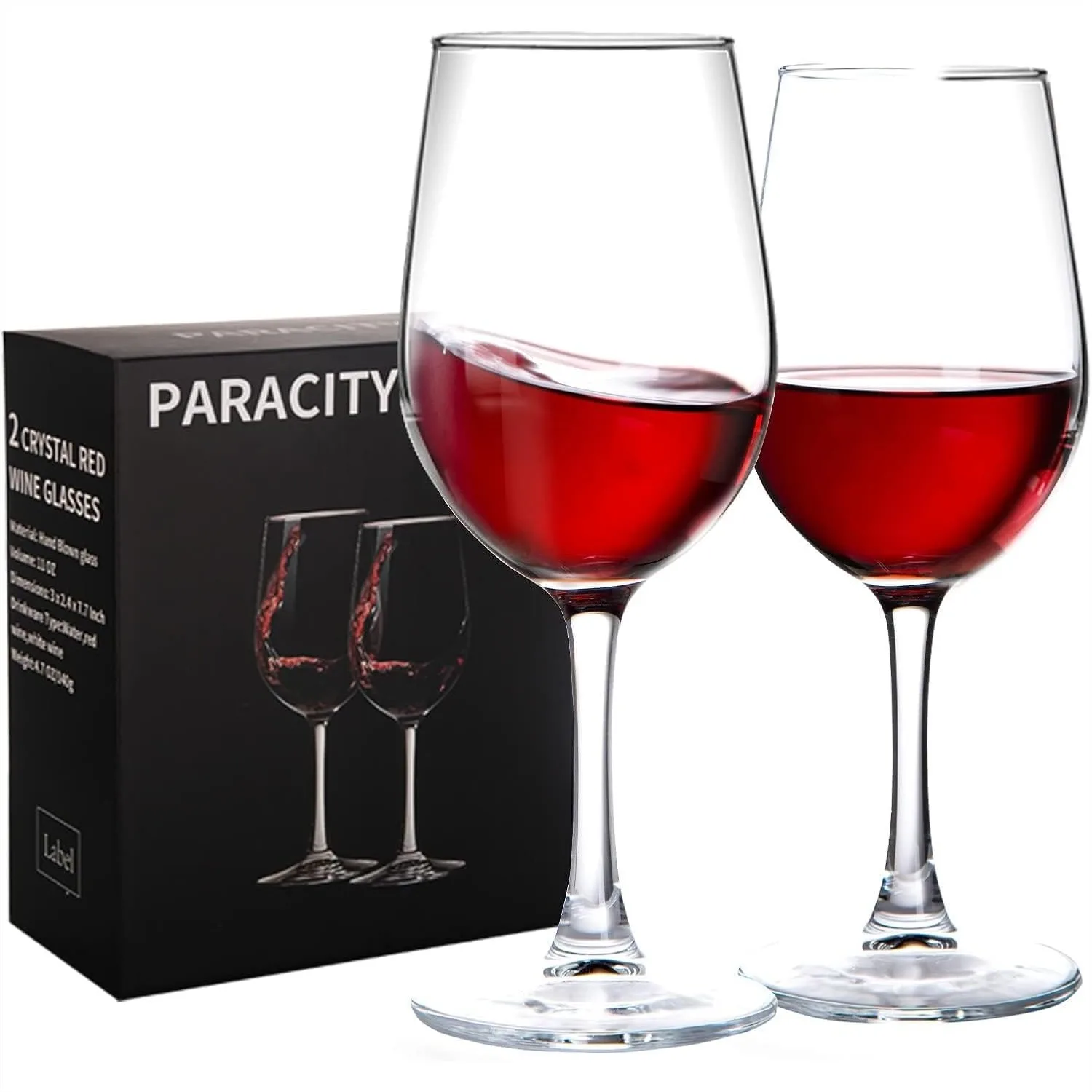 Wine Glasses Set of 2, Clear Glass Long Stem Wine Glasses for Red and White Wine, 10 OZ, Gift for Christmas
Wine Glasses Set of 2, Clear Glass Long Stem Wine Glasses for Red and White Wine, 10 OZ, Gift for Christmas