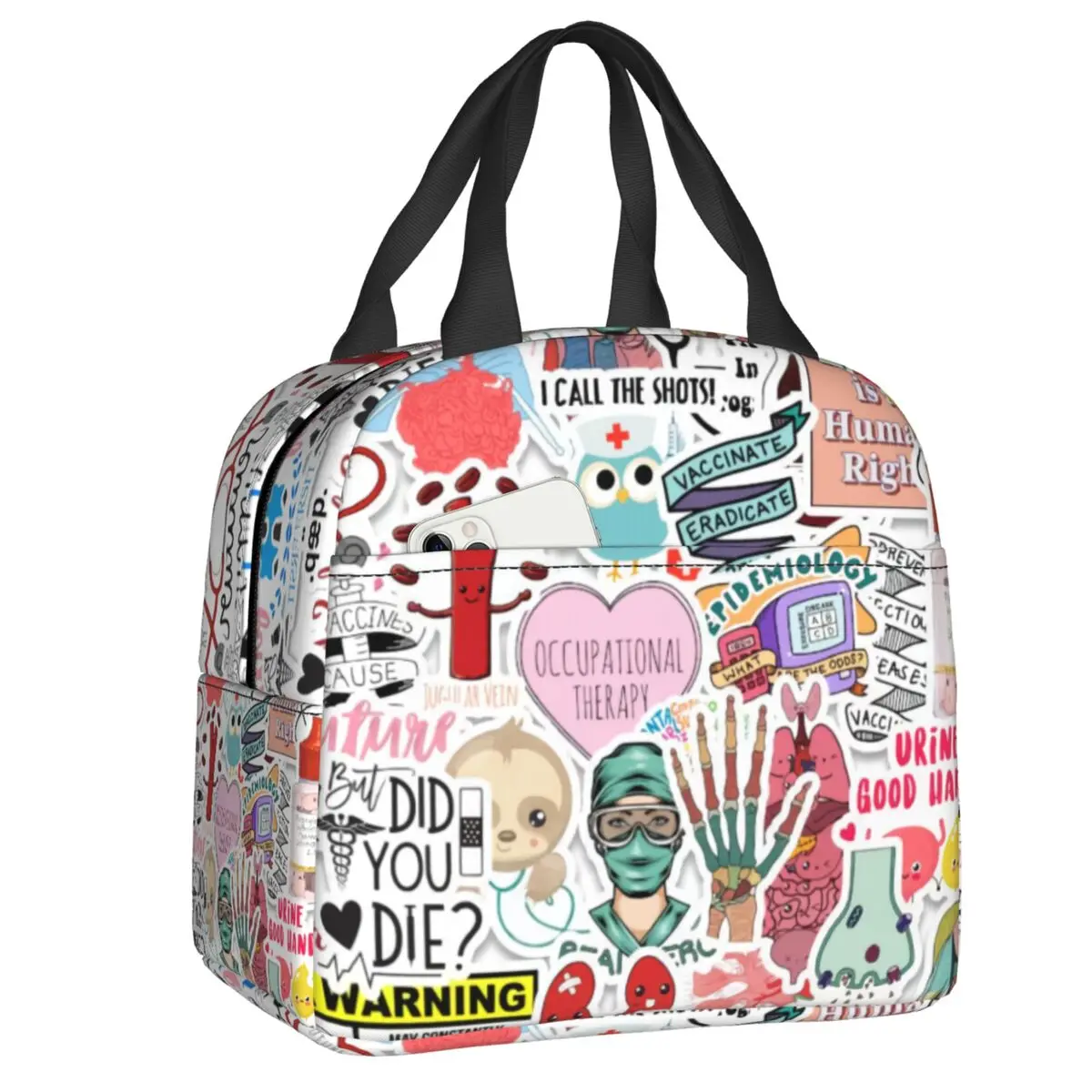 Изготовленная на заказ медицинская термоизолированная сумка для обеда для врача и медсестры, женская многоразовая сумка для обеда для школьного хранения, коробка для еды 
Изготовленная на заказ медицинская термоизолированная сумка для обеда для врача и медсестры, женская многоразовая сумка для обеда для школьного хранения, коробка для еды