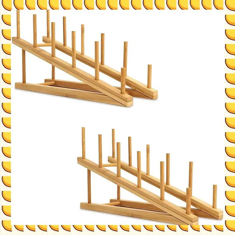 BAAU 4 PCS Wooden Dish Rack Bamboo Plate Rack Stand Pot Lid Holder, Dish Drying Rack Kitchen Cabinet Organizer For Dish Plate
BAAU 4 PCS Wooden Dish Rack Bamboo Plate Rack Stand Pot Lid Holder, Dish Drying Rack Kitchen Cabinet Organizer For Dish Plate