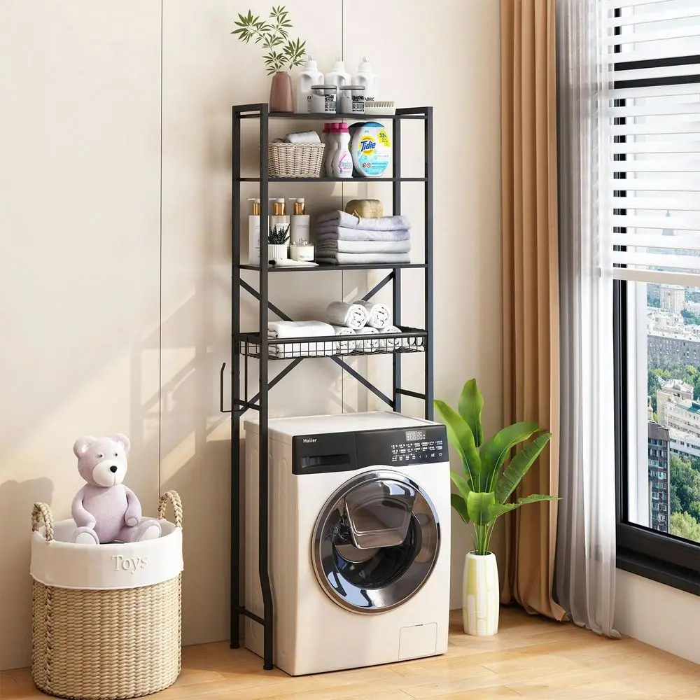 4Tier Freestanding Over Toilet Storage Shelf, Space Saving Multifunctional Bathroom Organizer Rack With Adjustable Shelves, Bat
4Tier Freestanding Over Toilet Storage Shelf, Space Saving Multifunctional Bathroom Organizer Rack With Adjustable Shelves, Bat
