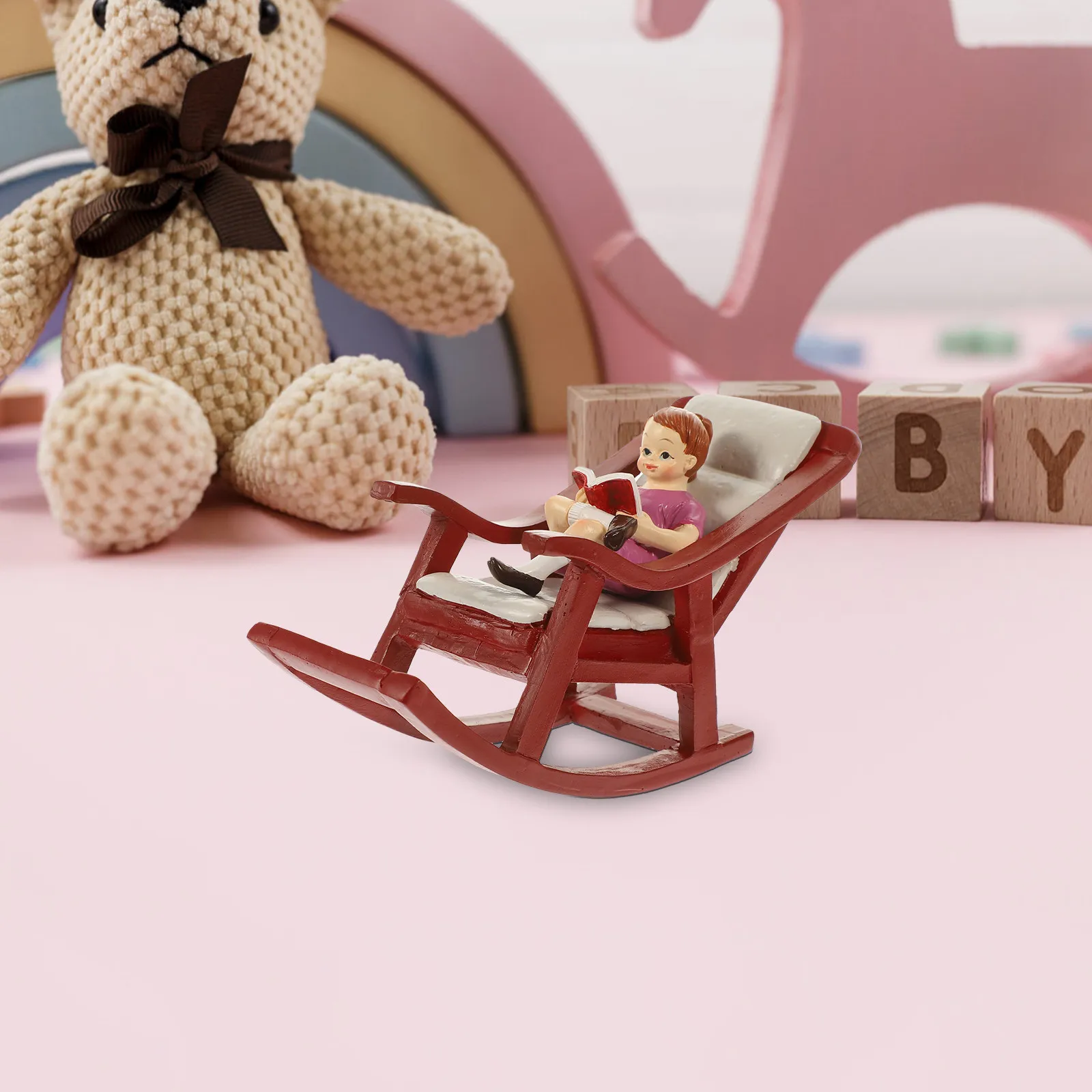 Miniature Resin Rocking Chair Ornament for Mini House Decoration Desktop Micro Landscape Photography Prop Adorable Vintage Style
Miniature Resin Rocking Chair Ornament for Mini House Decoration Desktop Micro Landscape Photography Prop Adorable Vintage Style