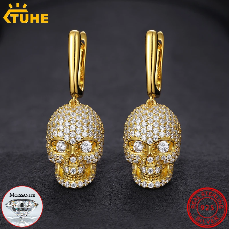 TUHE Hip Hop Unisex High Quality Skull Moissanite Earrings 925 Silver For Men Hip Hop Jewelry
TUHE Hip Hop Unisex High Quality Skull Moissanite Earrings 925 Silver For Men Hip Hop Jewelry