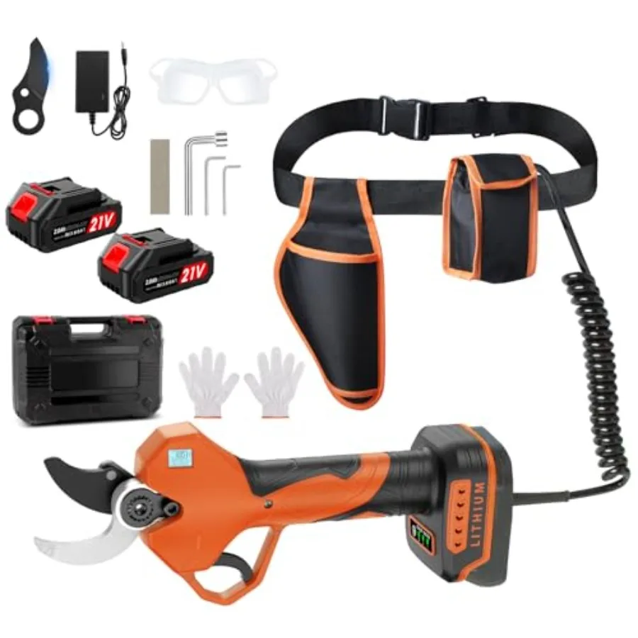 Gardening electric pruning shears with SK7 steel blades black-gray finish 2-inch max cutting diameter cordless 3-mode operation
Gardening electric pruning shears with SK7 steel blades black-gray finish 2-inch max cutting diameter cordless 3-mode operation