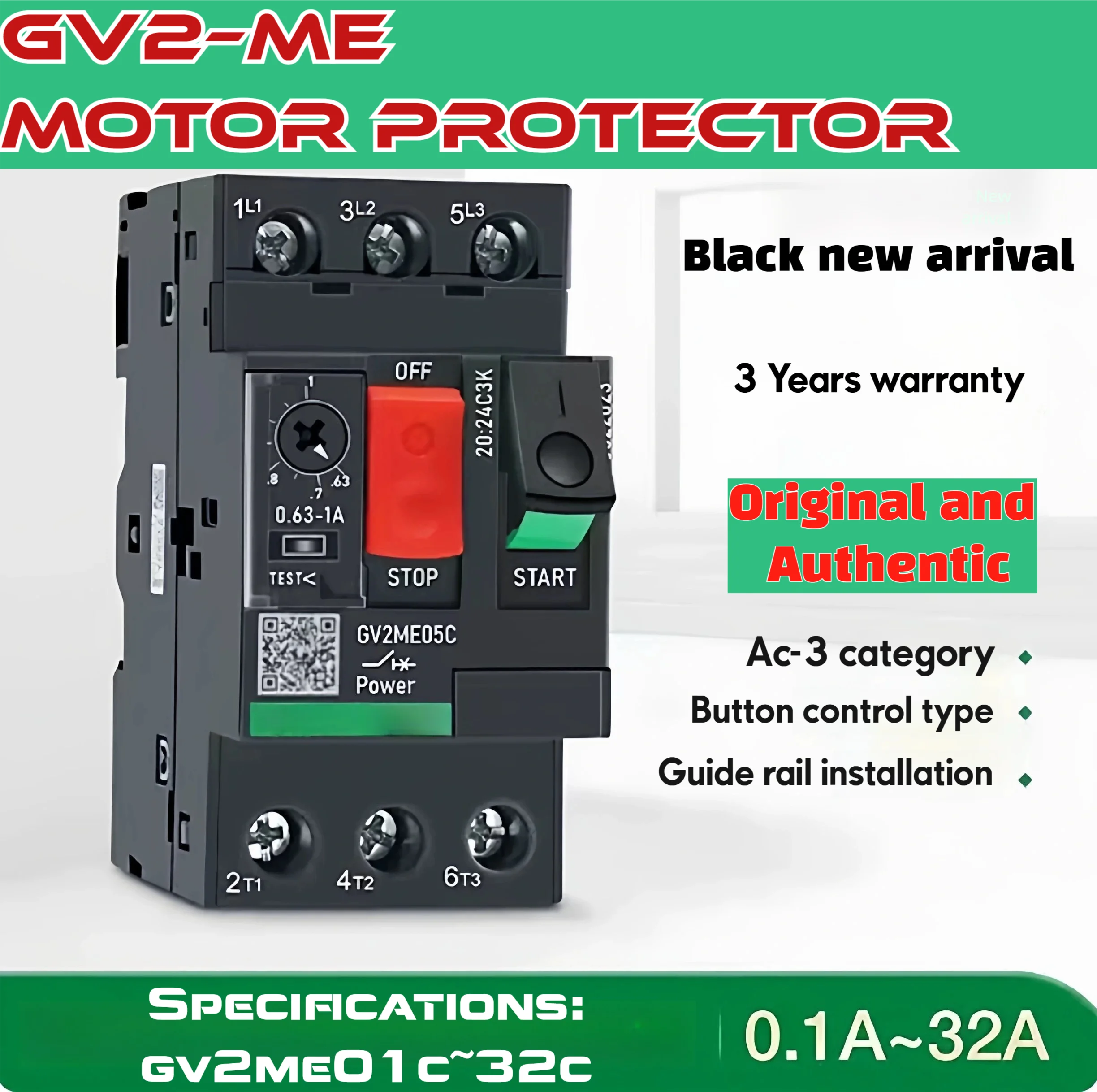 Motor Circuit Breaker Gv2Me10C 08C 20C 07C 16C 14C 22C 32C Three-Phase Motor Protection Starting Switch
Motor Circuit Breaker Gv2Me10C 08C 20C 07C 16C 14C 22C 32C Three-Phase Motor Protection Starting Switch