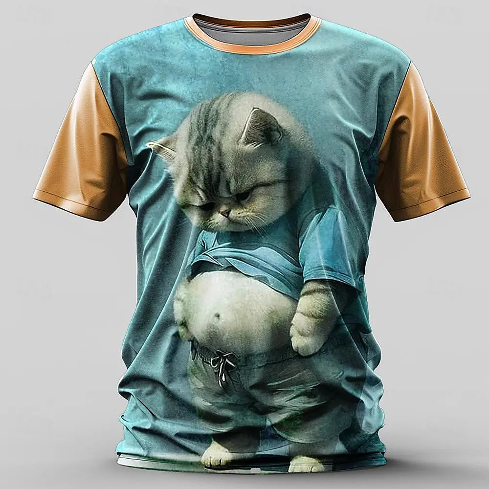 Summer Funny T-Shirts for Men Animal Cat 3D Print Short Sleeve Summer Casual Breath T-Shirt Men Loose Oversized Clothing Tops
Summer Funny T-Shirts for Men Animal Cat 3D Print Short Sleeve Summer Casual Breath T-Shirt Men Loose Oversized Clothing Tops