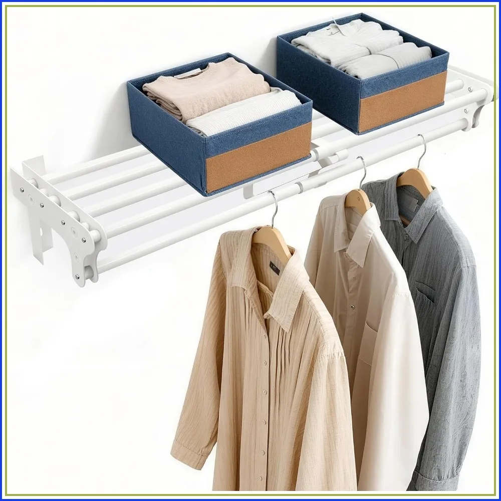 Heavy Duty Steel Closet Shelf with Hanging Rod, Wall Mounted, 40-73" Expandable, Holds 220 lbs, Adjustable Divider
Heavy Duty Steel Closet Shelf with Hanging Rod, Wall Mounted, 40-73" Expandable, Holds 220 lbs, Adjustable Divider