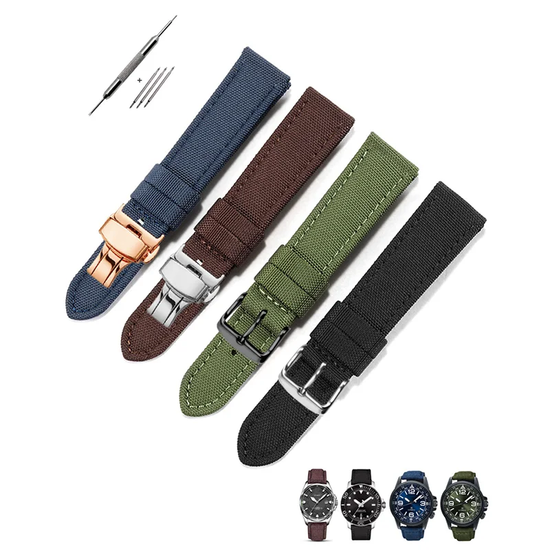18 19 20 21 22 23 24mm Waterproof Canvas Watchband Butterfly Buckle Accessories Nylon Back Cow Leather Bracelet
18 19 20 21 22 23 24mm Waterproof Canvas Watchband Butterfly Buckle Accessories Nylon Back Cow Leather Bracelet