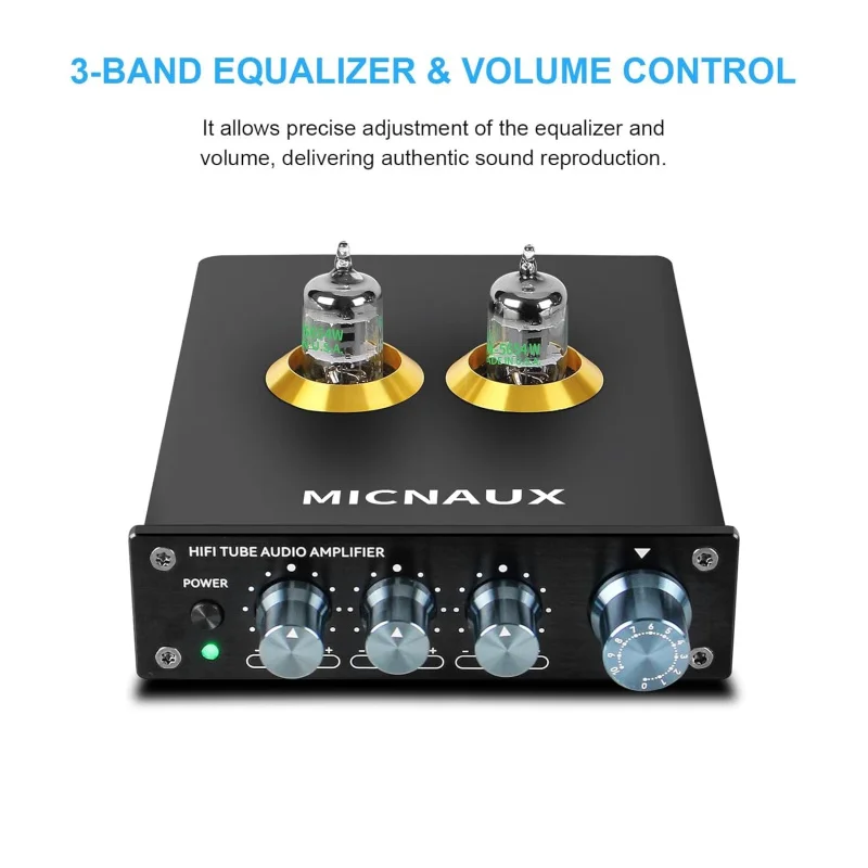 Audio Amplifier Vacuum Tube Preamp Amp Mini HiFi Stereo Audio with Volume 3 Band EQ Control for Audio Stereo Amp Active Speaker
Audio Amplifier Vacuum Tube Preamp Amp Mini HiFi Stereo Audio with Volume 3 Band EQ Control for Audio Stereo Amp Active Speaker
