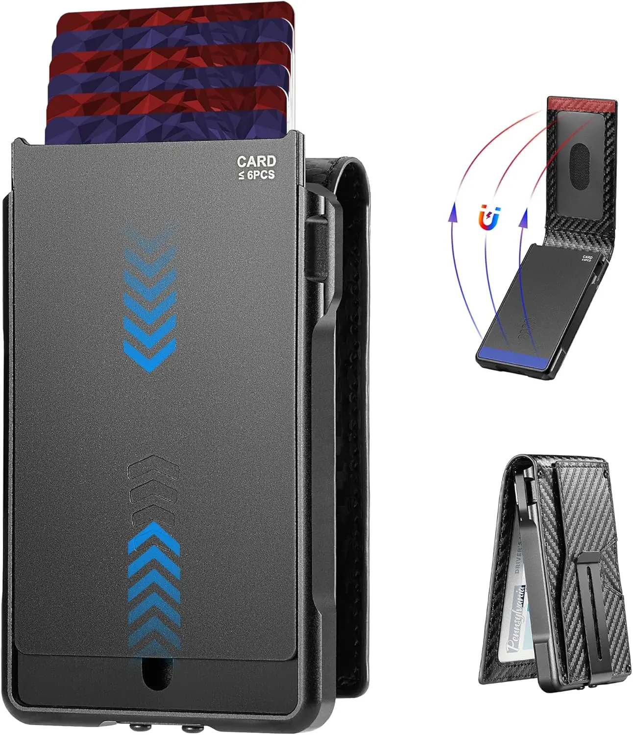 Ultra Slim RFID Blocking Wallet for Men, Aluminum Card Holder with Money Clip, 10-12 Cards
Ultra Slim RFID Blocking Wallet for Men, Aluminum Card Holder with Money Clip, 10-12 Cards