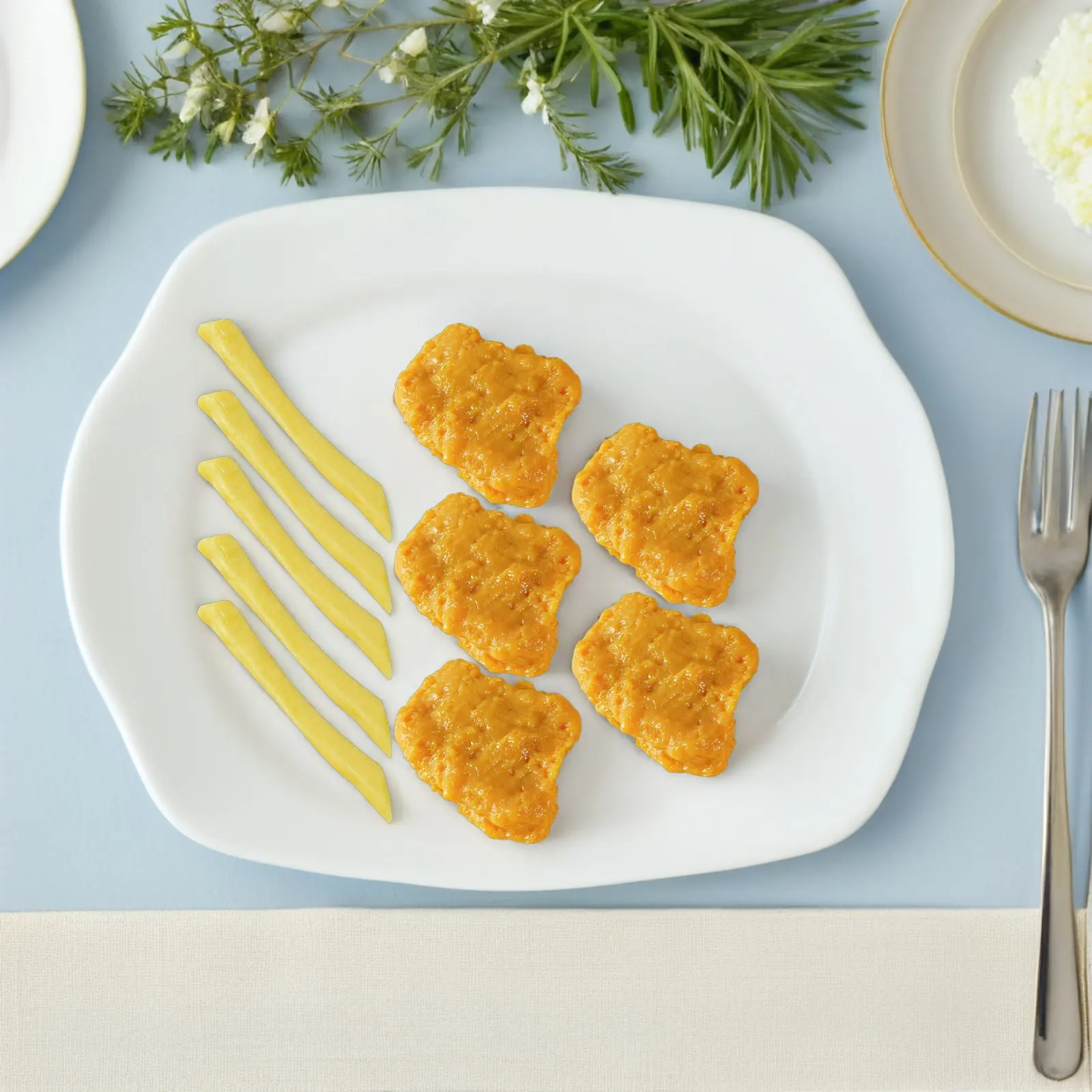 1Set Artificial Fried Chicken Nuggets and French Fries Realistic Food Display Decor Photography Prop Home Kitchen Showcase
1Set Artificial Fried Chicken Nuggets and French Fries Realistic Food Display Decor Photography Prop Home Kitchen Showcase