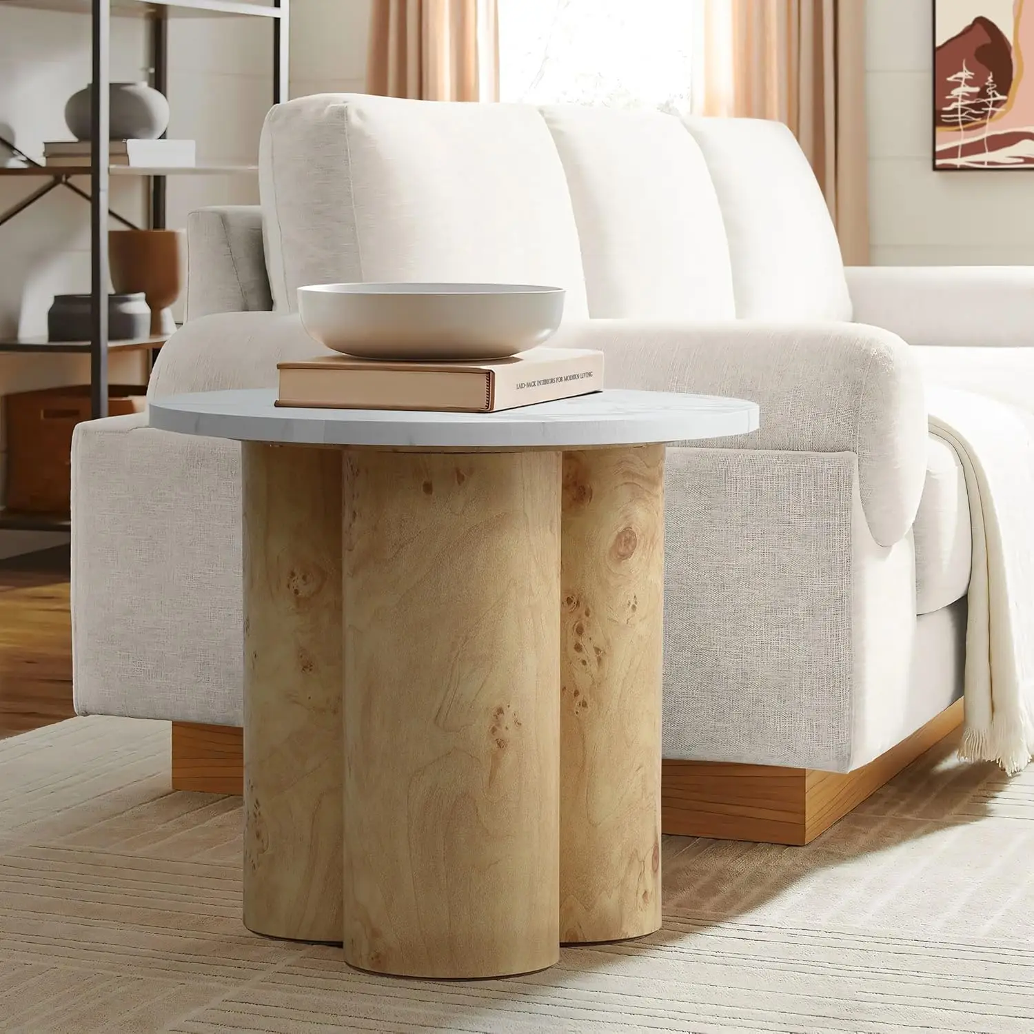 Round Wood Side Table Faux Marble Top Pillar Leg 19.7in Accent End Coffee Table Living Room Bedroom Office, Customized
Round Wood Side Table Faux Marble Top Pillar Leg 19.7in Accent End Coffee Table Living Room Bedroom Office, Customized