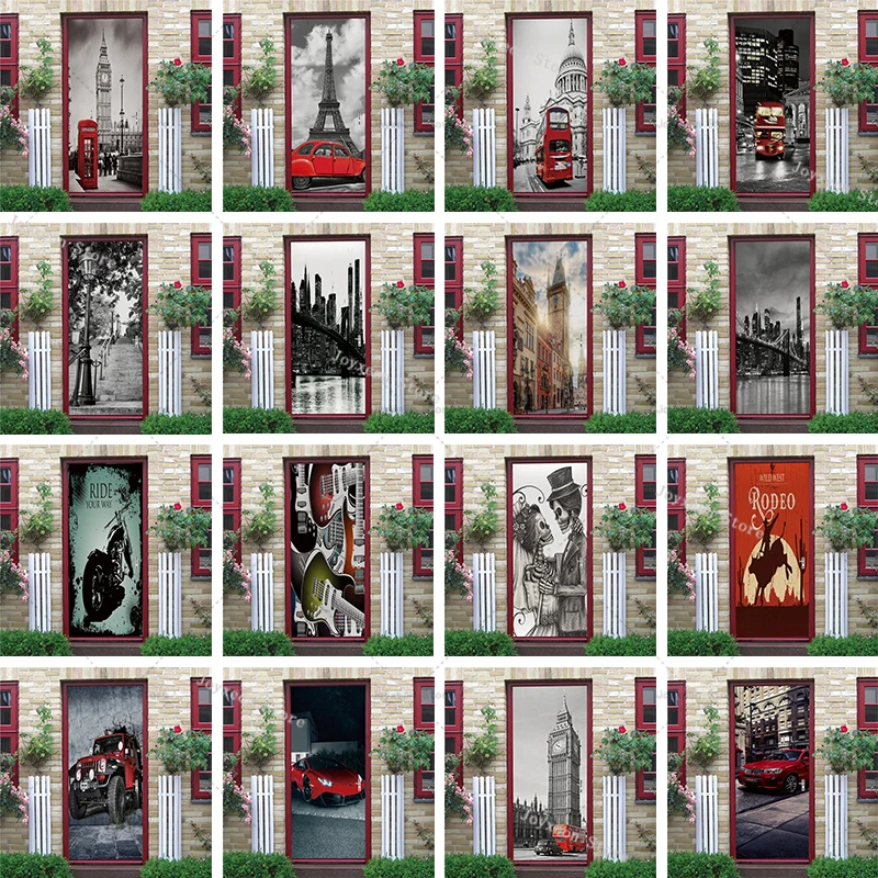 Black and White Street Door Sticker 3D Red Car Decoration Living Room Bedroom Wall Sticker PVC Removable Waterproof Poster
Black and White Street Door Sticker 3D Red Car Decoration Living Room Bedroom Wall Sticker PVC Removable Waterproof Poster