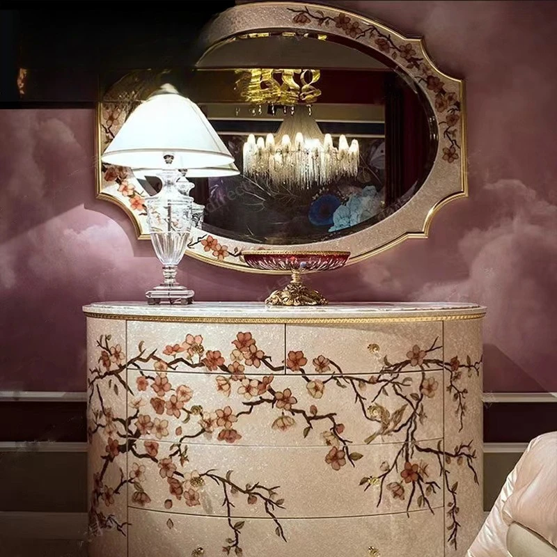 Italian shell inlaid French chest of drawers, dressing table, dressing table, European-style villa, court cabinet
Italian shell inlaid French chest of drawers, dressing table, dressing table, European-style villa, court cabinet