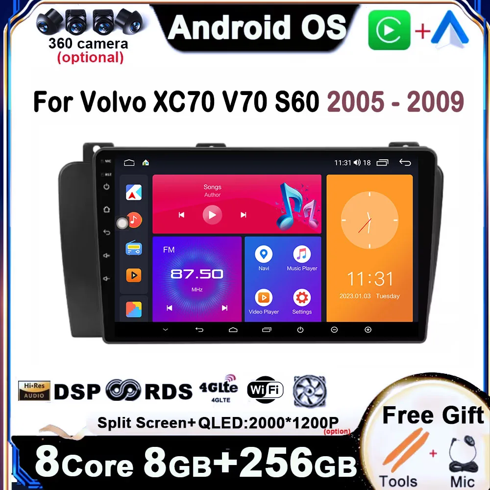 9 inch For Volvo XC70 V70 S60 2005 2006 2007 2008 2009 Car Radio QLED touch Screen 4G DSP Stereo Car Player GPS Navigation BT
9 inch For Volvo XC70 V70 S60 2005 2006 2007 2008 2009 Car Radio QLED touch Screen 4G DSP Stereo Car Player GPS Navigation BT