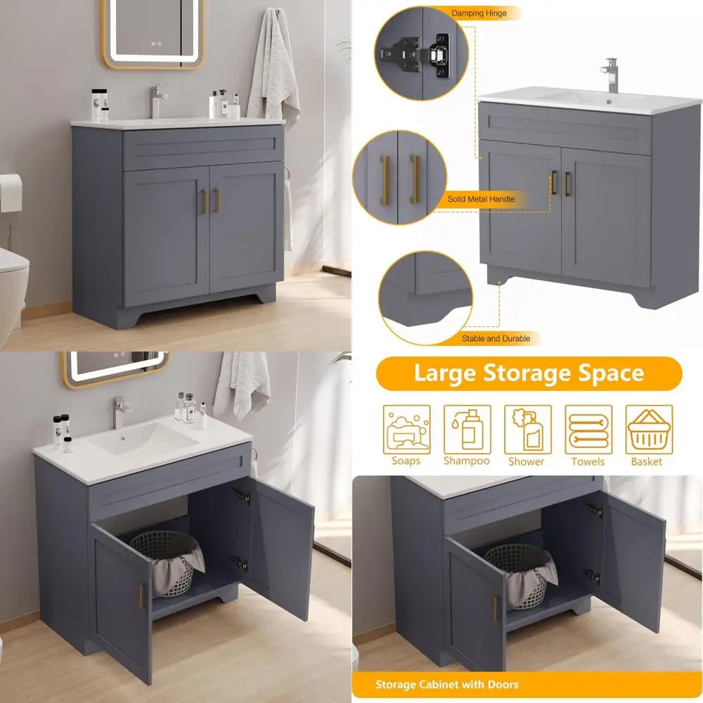 Компактный туалетный столик 24-36 дюймов со встроенными раковинами и ящиками для хранения вещей
Компактный туалетный столик 24-36 дюймов со встроенными раковинами и ящиками для хранения вещей