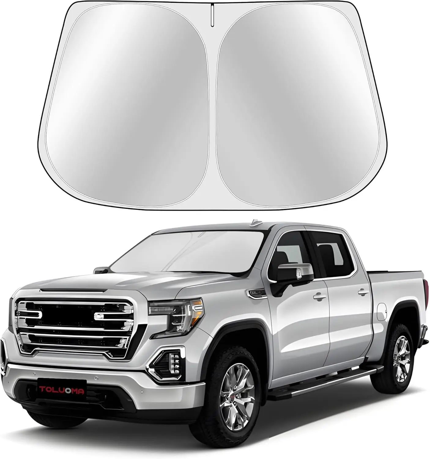Custom Fit Windshield Sun Shade for GMC Sierra 1500 2500 3500 2019-2025 with 210T Reflective Fabric Blocks UV Rays Keeps Car
Custom Fit Windshield Sun Shade for GMC Sierra 1500 2500 3500 2019-2025 with 210T Reflective Fabric Blocks UV Rays Keeps Car