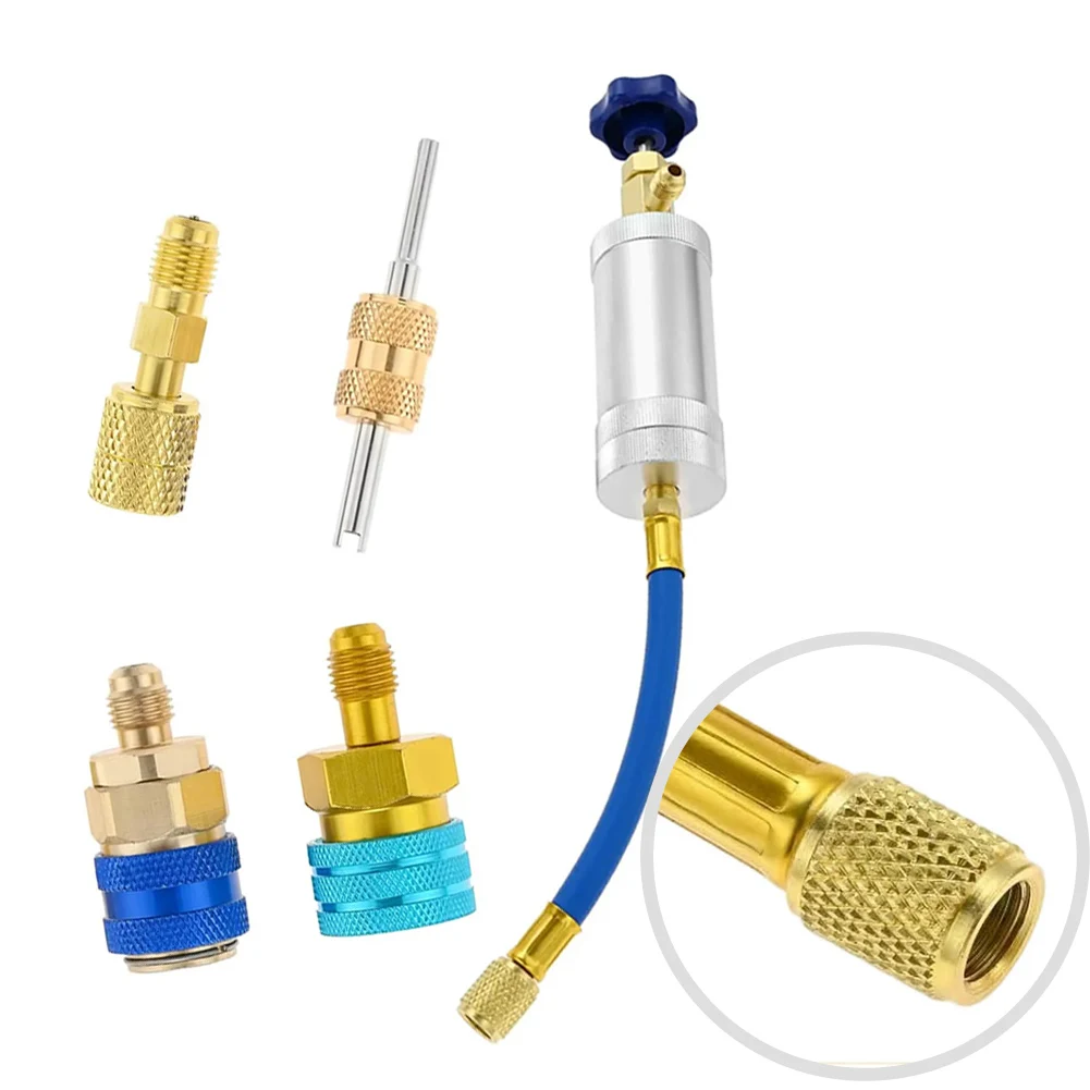 AC Oil Injector Kit Brass Female 1/4 SAE To Male 1/4 SAE For R1234YF R134A R12 R22 HVAC System Service Tool
AC Oil Injector Kit Brass Female 1/4 SAE To Male 1/4 SAE For R1234YF R134A R12 R22 HVAC System Service Tool