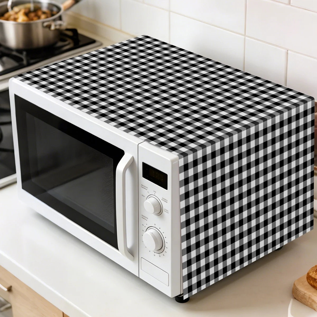 Black White Plaid Microwave Dust Cover 35x85cm Polyester Oven Dust Cover Machine Protector For Home Kitchen Appliance Cover
Black White Plaid Microwave Dust Cover 35x85cm Polyester Oven Dust Cover Machine Protector For Home Kitchen Appliance Cover