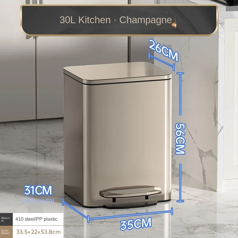 Golden Trash Can Household Living Room Light Luxury High-Grade Stainless Steel with Lid Tread Advanced
Golden Trash Can Household Living Room Light Luxury High-Grade Stainless Steel with Lid Tread Advanced