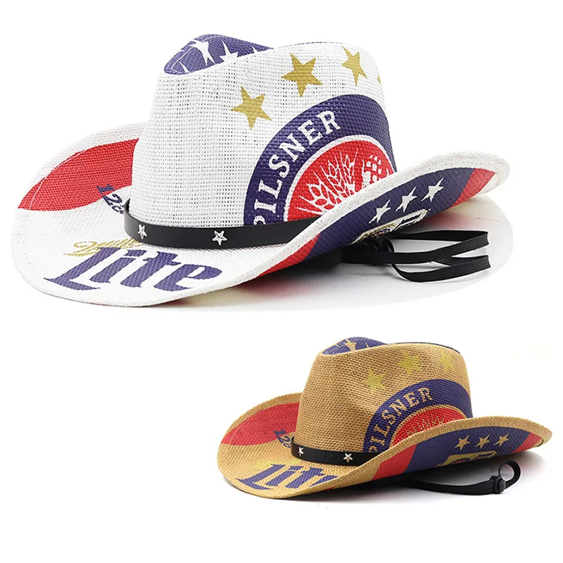 New Paper Straw Western Cowboy Hat For Women Men Classic American Flag Cowgirl Cap Panama Jazz Hats Trendy Sombrero Hombre Caps
New Paper Straw Western Cowboy Hat For Women Men Classic American Flag Cowgirl Cap Panama Jazz Hats Trendy Sombrero Hombre Caps