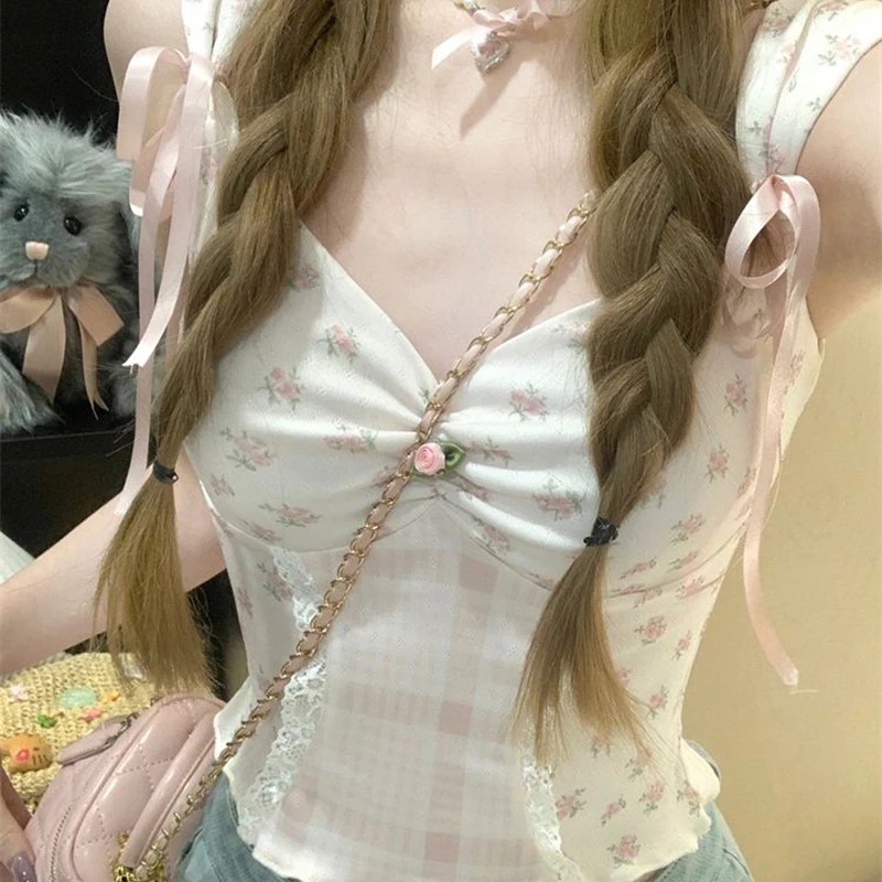 bow Lace floral sleeveless vintage slim vest top sweetheart y2k 90s vintage Sweet Aesthetic Harajuku kawaii cute lady tank tops
bow Lace floral sleeveless vintage slim vest top sweetheart y2k 90s vintage Sweet Aesthetic Harajuku kawaii cute lady tank tops