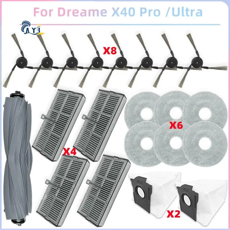 AY03-For Dreame X40 Ultra / L40 Ultra, MOVA P10 Pro Ultra Parts Main Roller Side Brush Hepa Filter Dust Bags
AY03-For Dreame X40 Ultra / L40 Ultra, MOVA P10 Pro Ultra Parts Main Roller Side Brush Hepa Filter Dust Bags