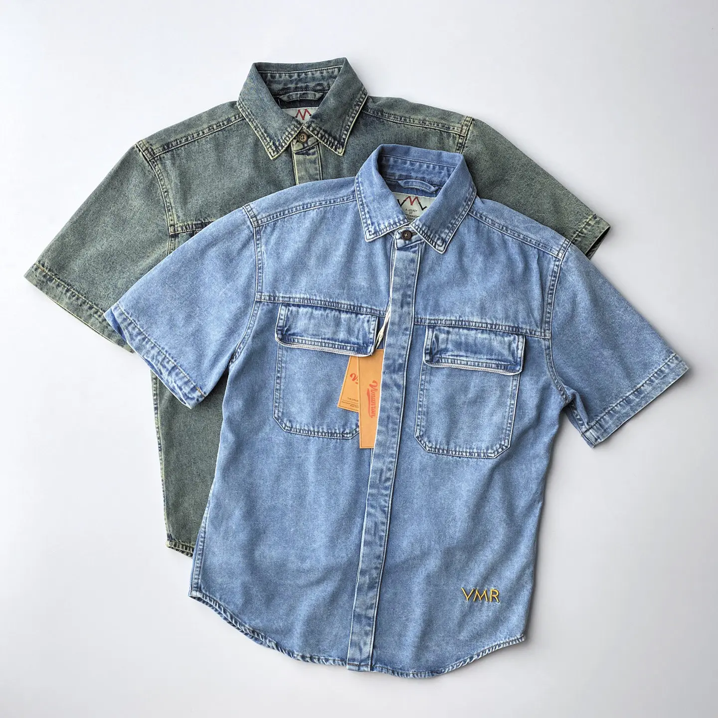 Men Vintage Washed Denim Short Sleeve Shirts Double Chest Pocket Button Down Retro Workwear Loose Casual Streetwear Shirts
Men Vintage Washed Denim Short Sleeve Shirts Double Chest Pocket Button Down Retro Workwear Loose Casual Streetwear Shirts