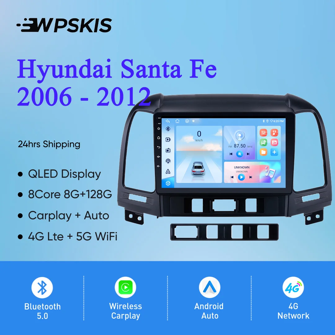9" QLED Android 14 8GB 128G Car Radio Stereo GPS Navi DVD Cassette For Hyundai Santa Fe 2006 2008 2010 2012 4G Lte WiFi Map RDS
9" QLED Android 14 8GB 128G Car Radio Stereo GPS Navi DVD Cassette For Hyundai Santa Fe 2006 2008 2010 2012 4G Lte WiFi Map RDS