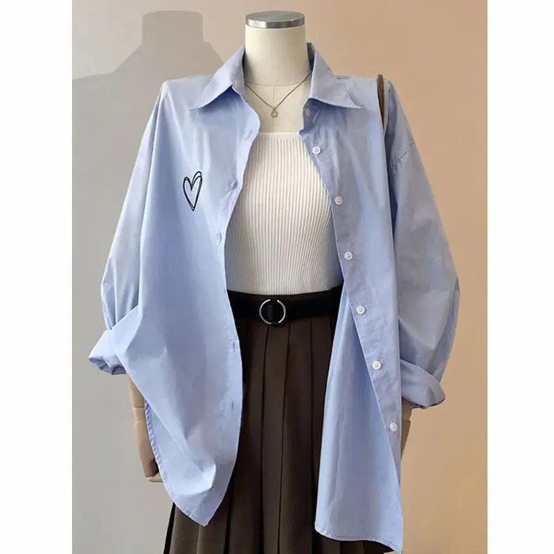 Love embroidered white shirt women's long sleeves 2025 spring and summer new design niche loose and versatile casual shirt
Love embroidered white shirt women's long sleeves 2025 spring and summer new design niche loose and versatile casual shirt