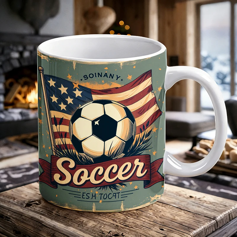 Vintage American Flag Soccer Ceramic Mug, Coffee Cup, Milk Cup, Office Tea Cup, Drinking Cup, Gift for Friends, Fade-Resistant
Vintage American Flag Soccer Ceramic Mug, Coffee Cup, Milk Cup, Office Tea Cup, Drinking Cup, Gift for Friends, Fade-Resistant