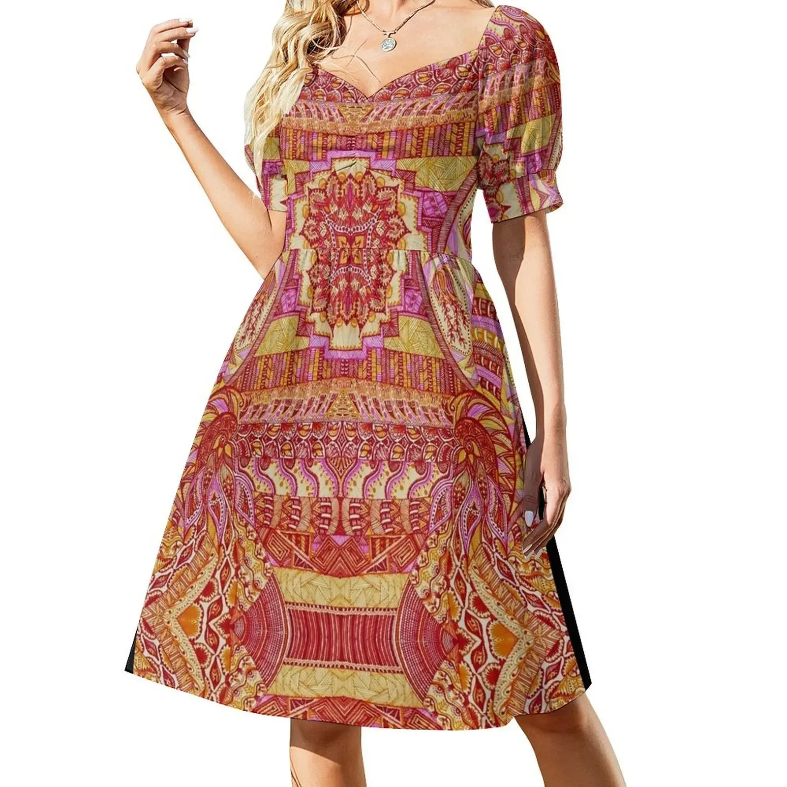 Abstract Art - Red & Orange Short-Sleeved Dress long dresses for women Women's summer suit
Abstract Art - Red & Orange Short-Sleeved Dress long dresses for women Women's summer suit