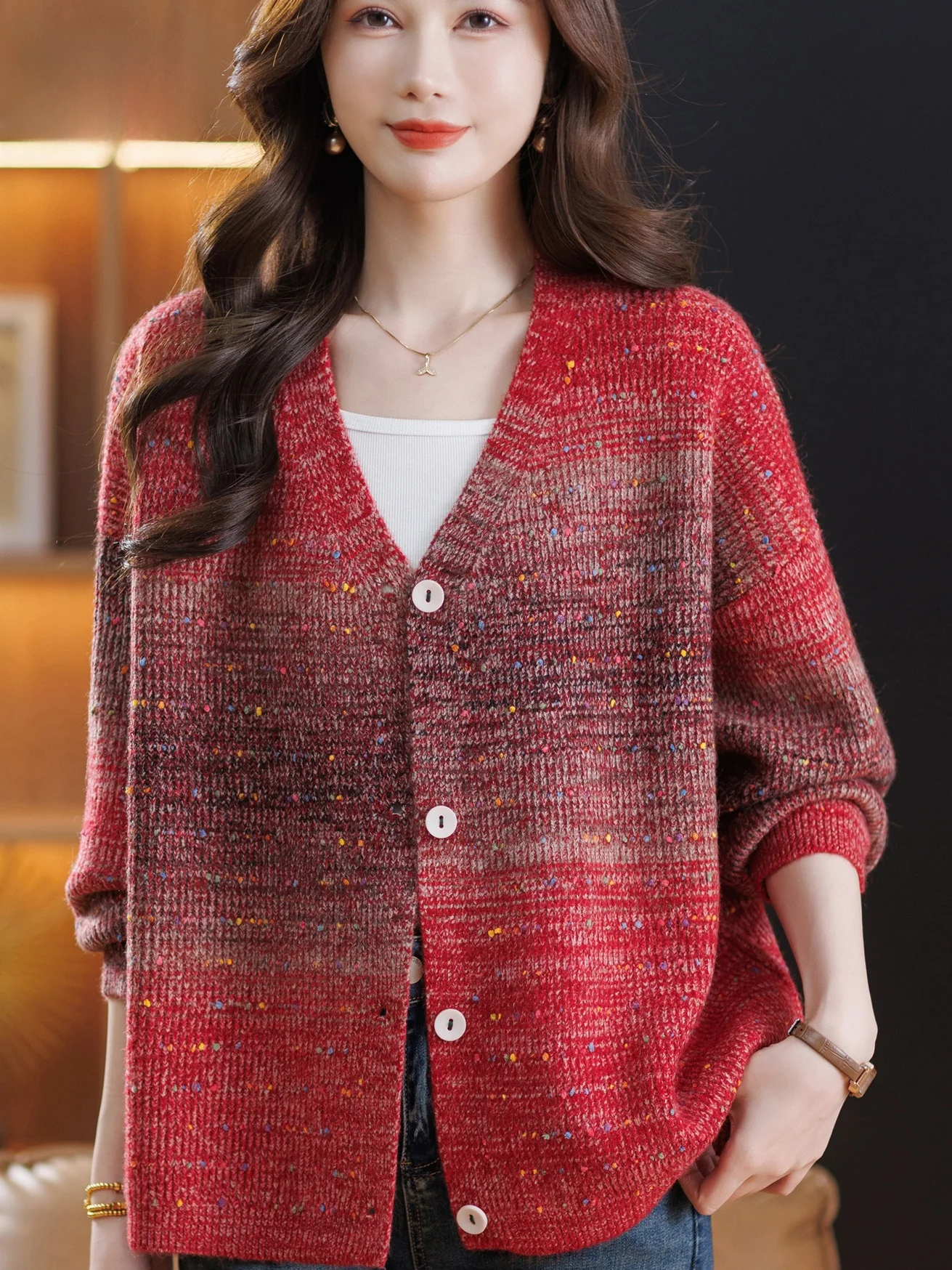 Весенне-осенний свободный вязаный кардиган с цветочным узором для женщин среднего возраста, модный топ-кардиган с открытыми плечами
Весенне-осенний свободный вязаный кардиган с цветочным узором для женщин среднего возраста, модный топ-кардиган с открытыми плечами