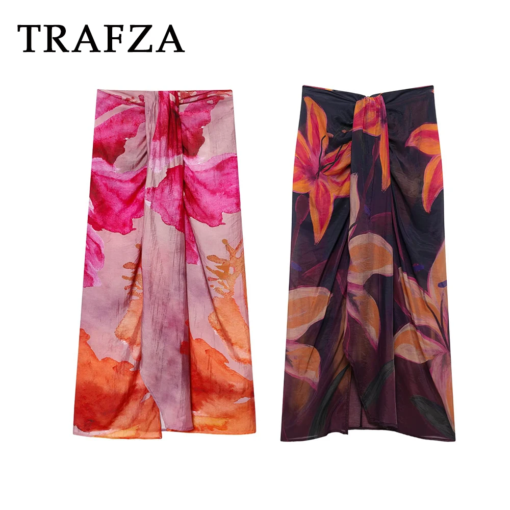 TRAFZA Vintage Holiday Print Floral Split Woman Skirt Long Pleated Fashion 2025 Beach Chic Casual Asymmetric Lace-up Sexy Skirt
TRAFZA Vintage Holiday Print Floral Split Woman Skirt Long Pleated Fashion 2025 Beach Chic Casual Asymmetric Lace-up Sexy Skirt
