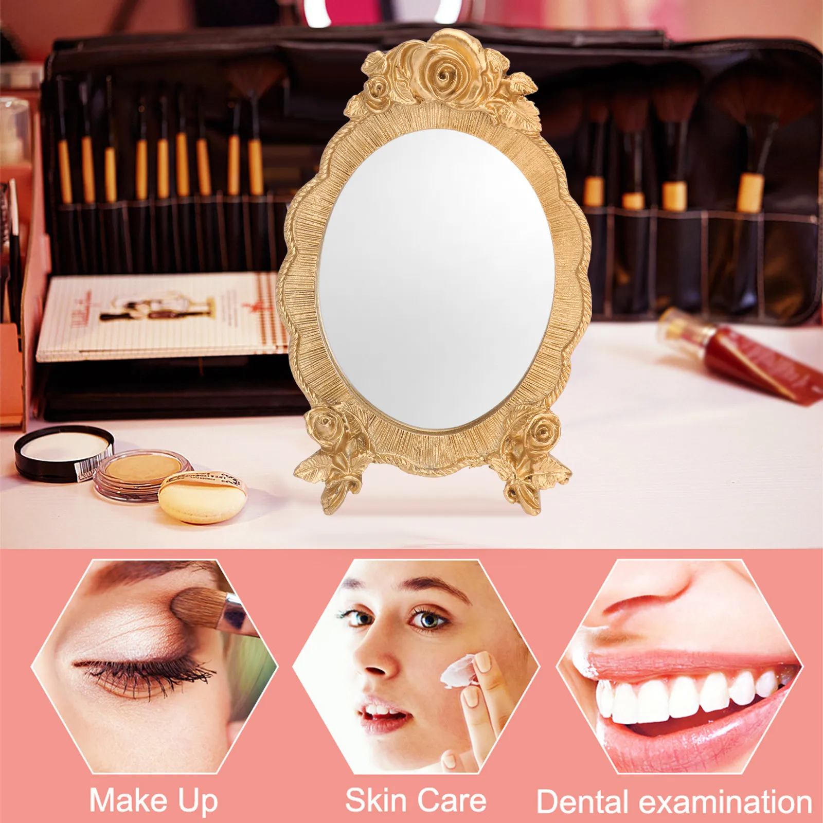1Pcs Resin Oval Makeup Mirror Elegant Relief Detail Lightweight Compact Mirror for Women on The Go Touch Up European
1Pcs Resin Oval Makeup Mirror Elegant Relief Detail Lightweight Compact Mirror for Women on The Go Touch Up European