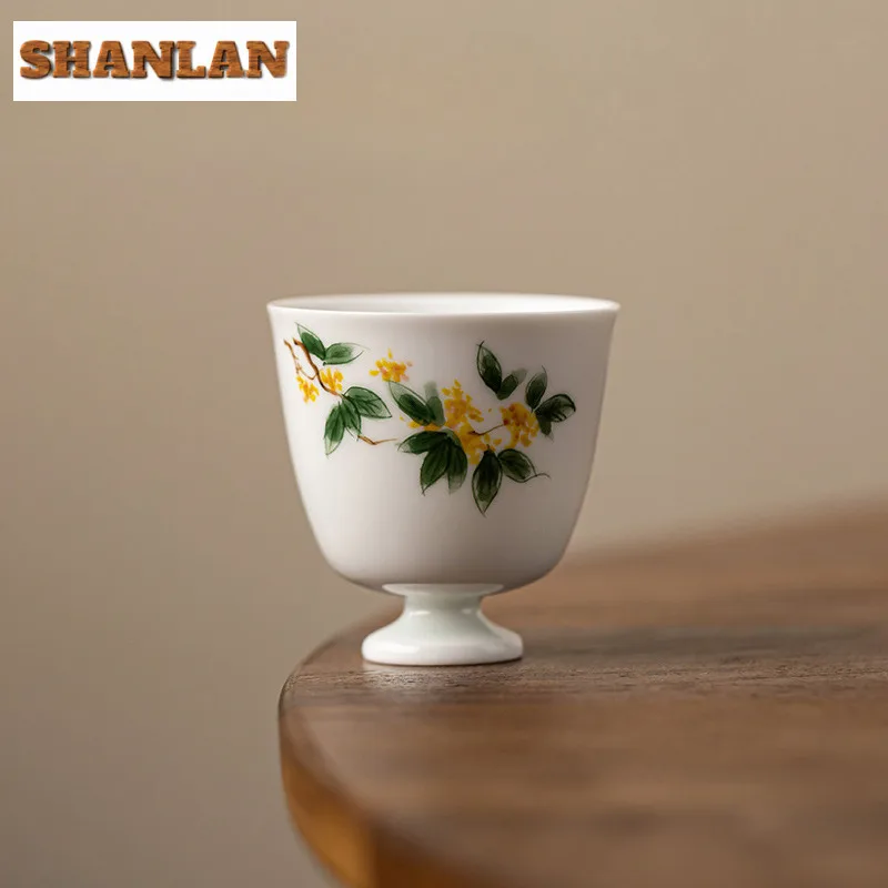2pc/lot Hand-painted Osmanthus High Footed White Porcelain Teacup Retro Tea Bowl Set Of Cup Personal Cup Chazhan Master Cup 40ML
2pc/lot Hand-painted Osmanthus High Footed White Porcelain Teacup Retro Tea Bowl Set Of Cup Personal Cup Chazhan Master Cup 40ML