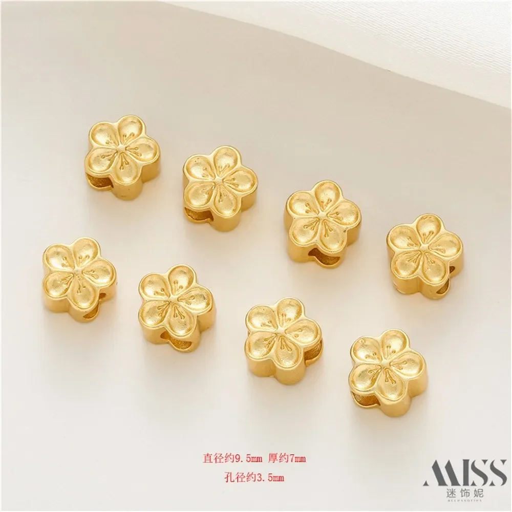 Sand Gold Copper Thick Plated Real Gold Peach Blossom Large Hole Bead Diy Handmade Beaded Bracelet Necklace Jewelry Accessories
Sand Gold Copper Thick Plated Real Gold Peach Blossom Large Hole Bead Diy Handmade Beaded Bracelet Necklace Jewelry Accessories
