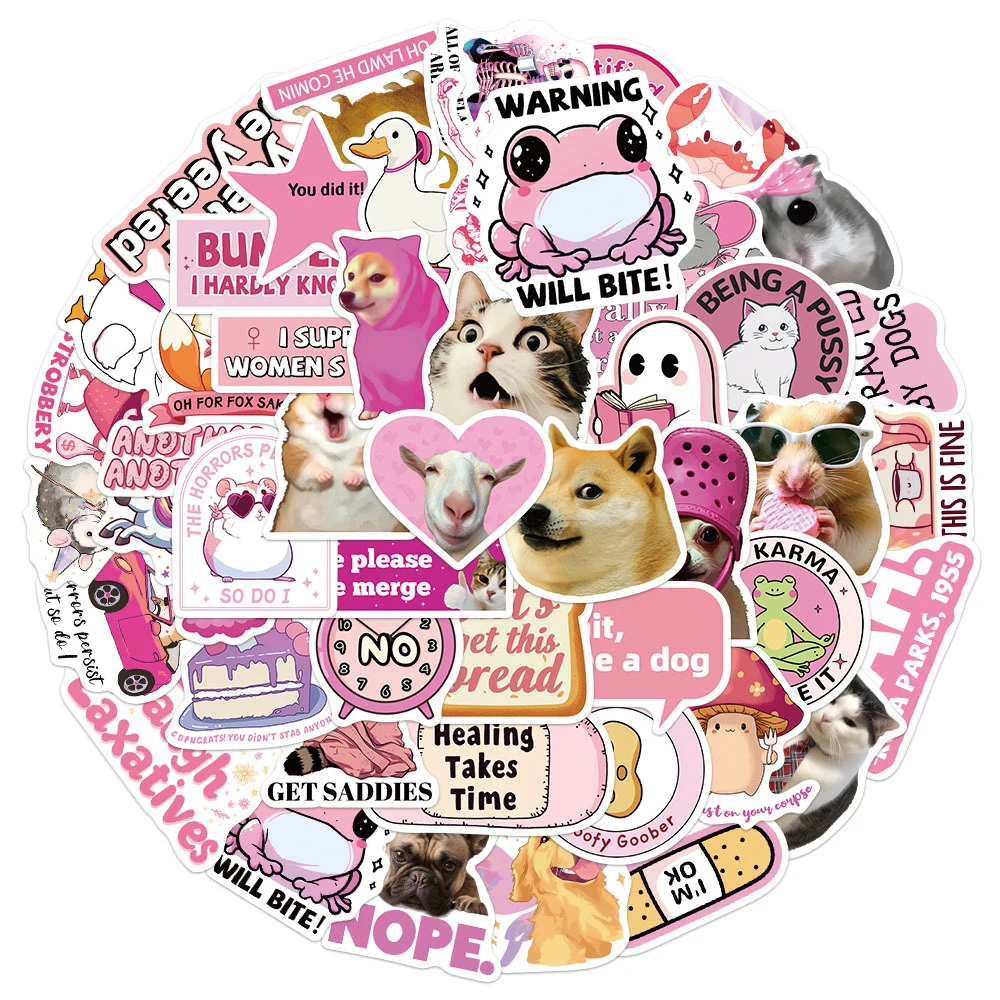 10/30/50pcs Pink Funny Animal Cat Dog Stickers Cute Cartoon Creative Decals DIY Stationery Suitcase Phone Waterproof Sticker Toy
10/30/50pcs Pink Funny Animal Cat Dog Stickers Cute Cartoon Creative Decals DIY Stationery Suitcase Phone Waterproof Sticker Toy