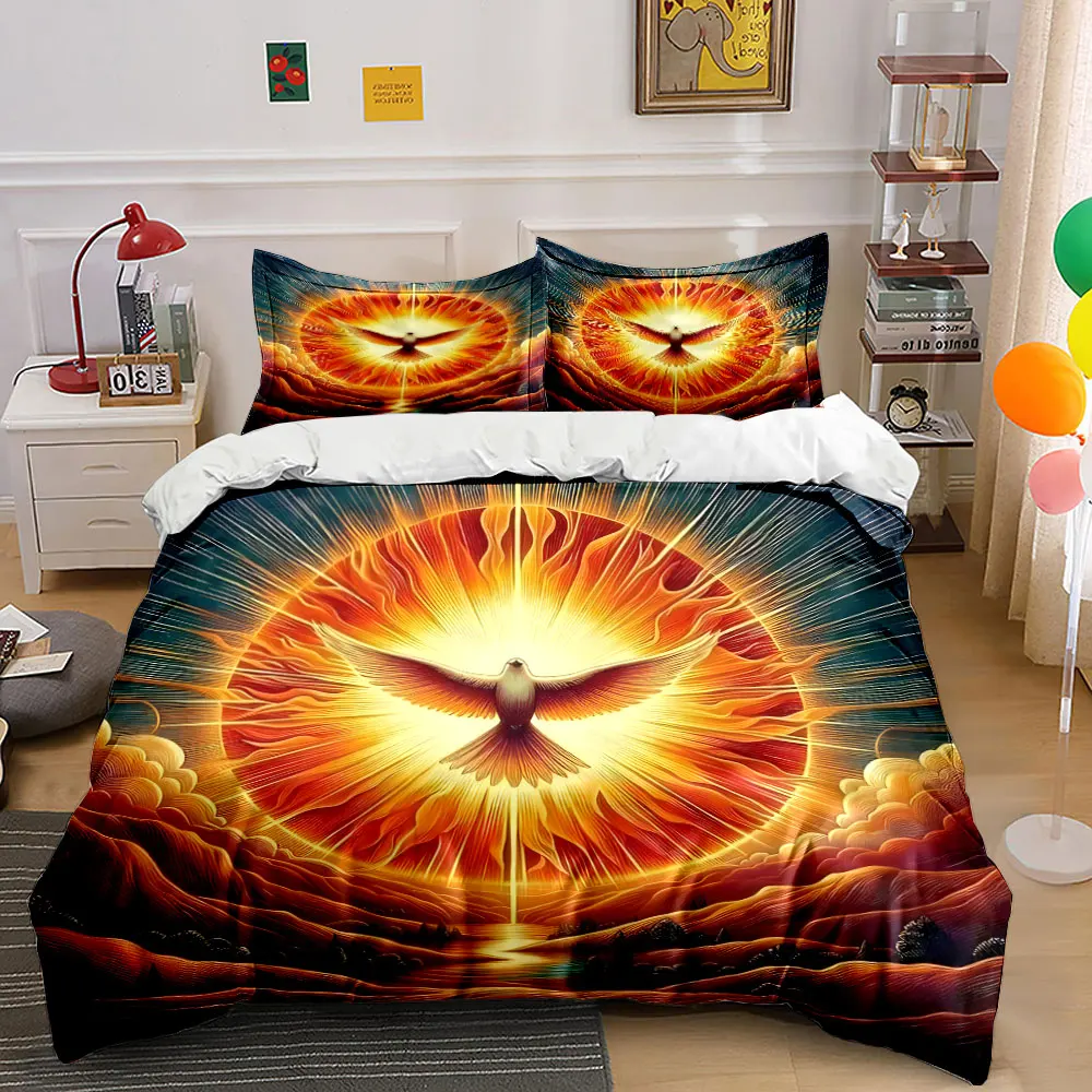 Fiery sun and soaring dove Duvet Cover Set with 3D Printing Design Soft Polyester Bedding Set All-Season Comfort for gifts
Fiery sun and soaring dove Duvet Cover Set with 3D Printing Design Soft Polyester Bedding Set All-Season Comfort for gifts