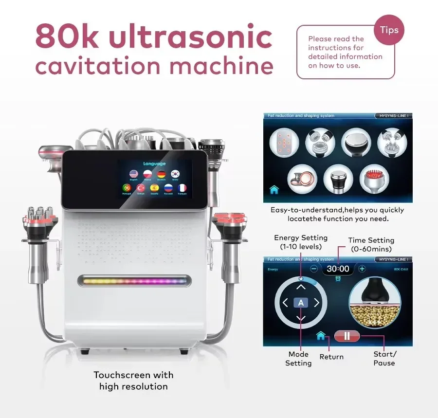 HOT!!! !2026 80K 11 in 1 RF Vacuum RF Ultrasonic Fat Cavitation Machine Ultrasonic Fat Cavitation Beauty Salon Beauty Equipment
HOT!!! !2026 80K 11 in 1 RF Vacuum RF Ultrasonic Fat Cavitation Machine Ultrasonic Fat Cavitation Beauty Salon Beauty Equipment
