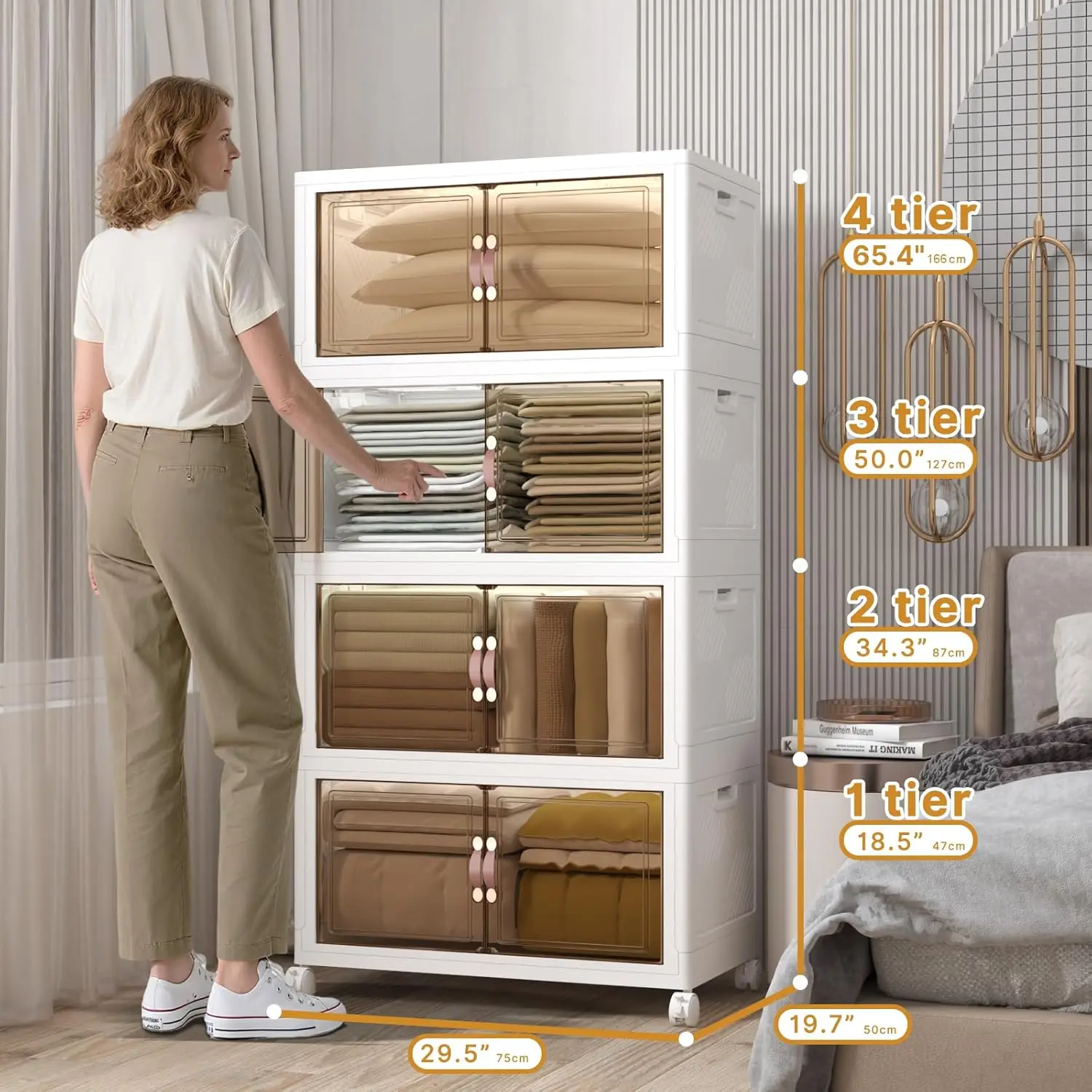 Extra Large Stackable Storage Bins with Lids & Wheels, 672QT-168QT/42GAL*4Pack Foldable Collapsible Closet Organizers Storage Ca
Extra Large Stackable Storage Bins with Lids & Wheels, 672QT-168QT/42GAL*4Pack Foldable Collapsible Closet Organizers Storage Ca