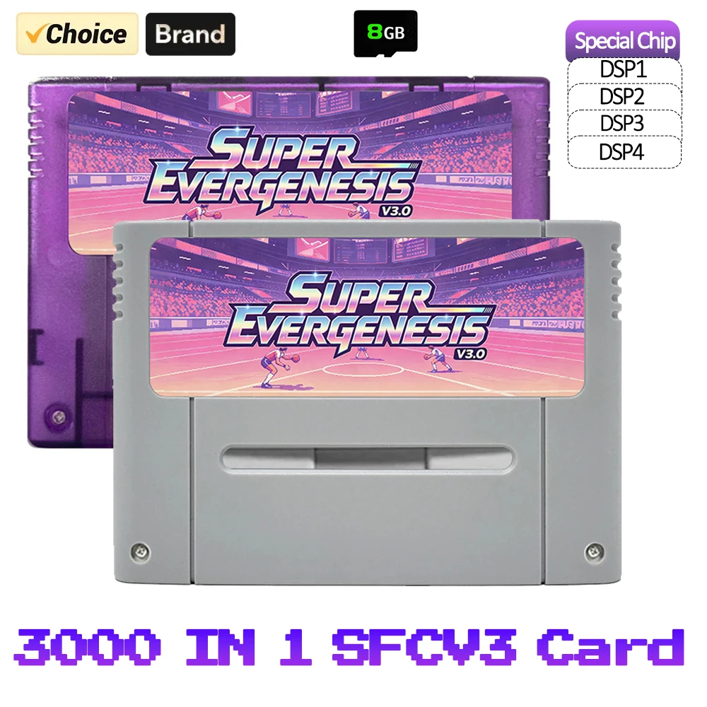SFC REV.3.1 3000 IN 1 Game Cartridge With 8G TF Card Support DSP1/2/3/4 Chips Game For 16Bit SNES Super Famicom Video Console
SFC REV.3.1 3000 IN 1 Game Cartridge With 8G TF Card Support DSP1/2/3/4 Chips Game For 16Bit SNES Super Famicom Video Console