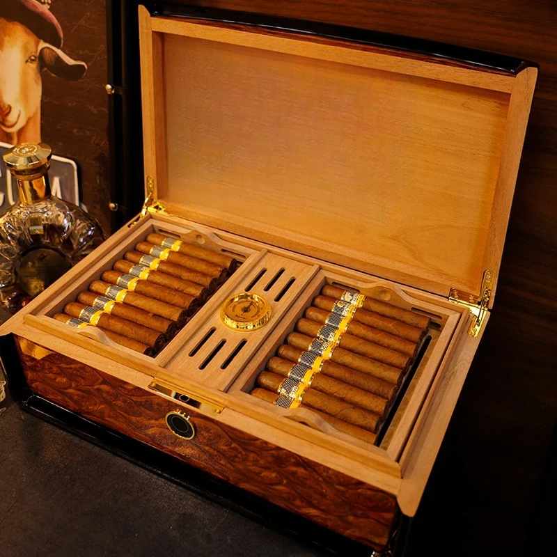 Deluxe Fingerprint Lock Humidor with Humidifier and Hygrometer Cedar Desktop Moisturizer
Deluxe Fingerprint Lock Humidor with Humidifier and Hygrometer Cedar Desktop Moisturizer