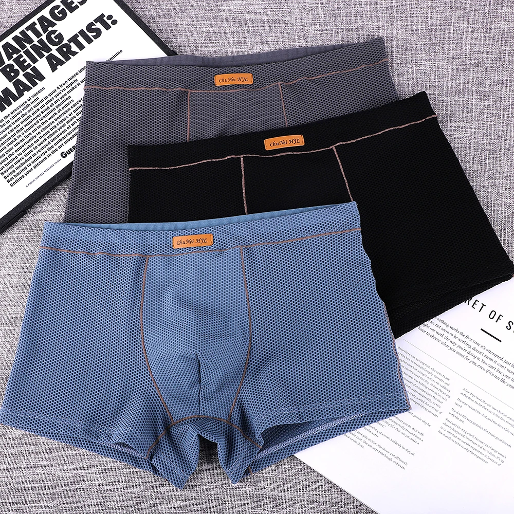 1/3PCS Sexy Solid Hollow Out Mesh Holes Men's Panties Ice Silk Summer Breathable Quick-dry Boxers Hombre High Elastic Underwear
1/3PCS Sexy Solid Hollow Out Mesh Holes Men's Panties Ice Silk Summer Breathable Quick-dry Boxers Hombre High Elastic Underwear