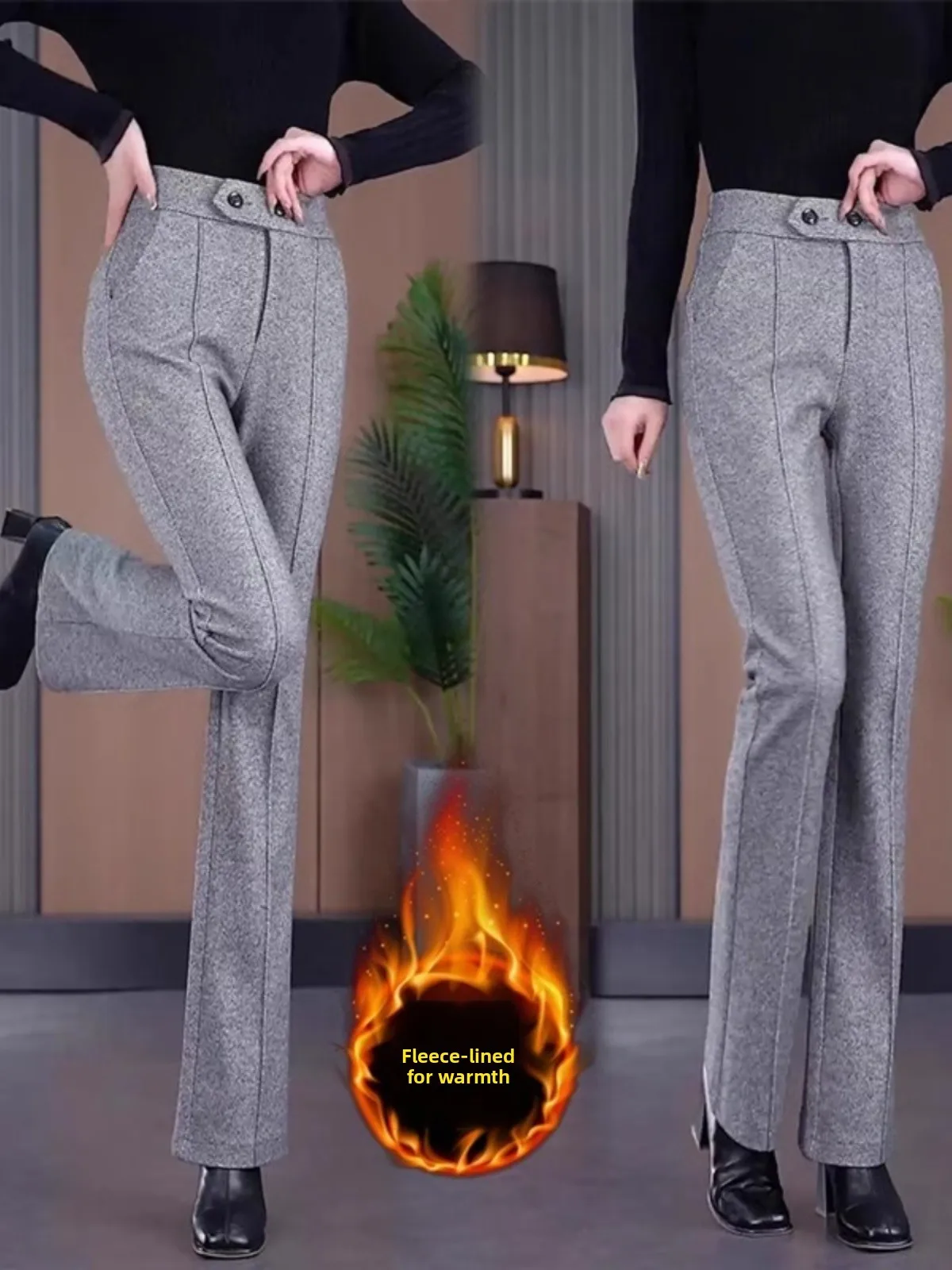 Женские брюки Thiened Fce с высокой талией и микро-клешем, весенне-осенние, новые, в корейском стиле, шерстяные, повседневные, утягивающие, из овечьей шерсти
Женские брюки Thiened Fce с высокой талией и микро-клешем, весенне-осенние, новые, в корейском стиле, шерстяные, повседневные, утягивающие, из овечьей шерсти