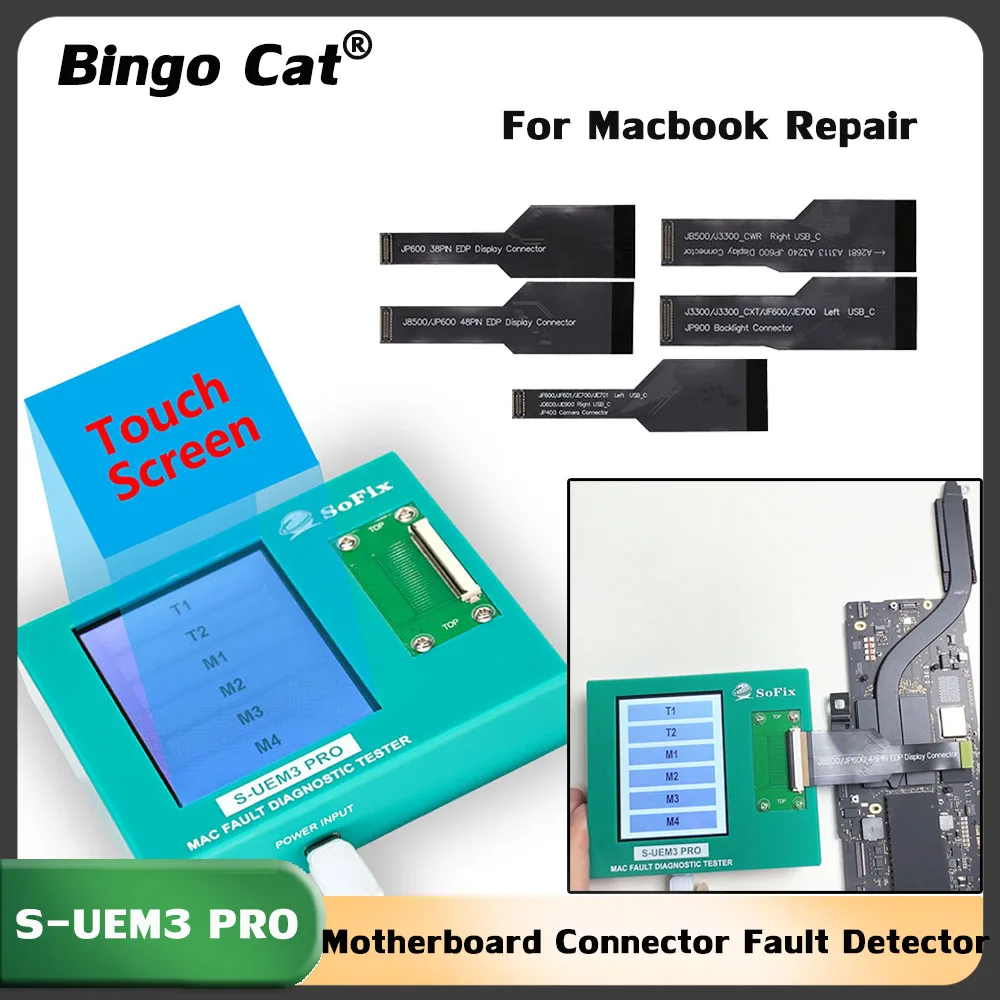 Sofix S-UEM3 Pro Diagnostic Tester For Macbook Screen USBC EDP Connector Fault Detector For Macbook Air Pro 2016-2025 Motherboar
Sofix S-UEM3 Pro Diagnostic Tester For Macbook Screen USBC EDP Connector Fault Detector For Macbook Air Pro 2016-2025 Motherboar